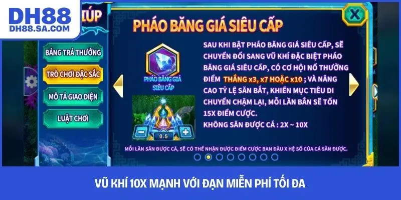 Vũ khí 10x mạnh với đạn miễn phí tối đa