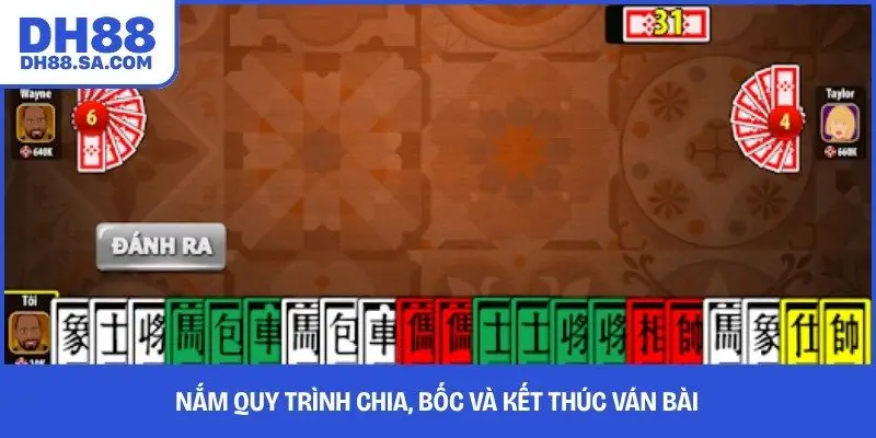 Nắm quy trình chia, bốc và kết thúc ván bài