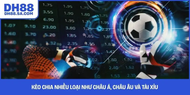 Kèo chia nhiều loại như châu Á, châu Âu và tài xỉu
